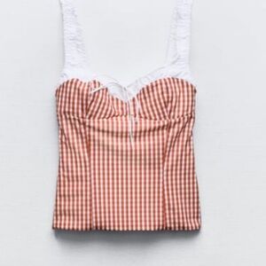 Zara Gingham top with bow
